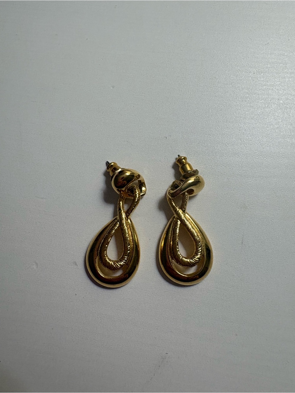 Gold Tone Twisted Drop Earrings - Women Jewelry